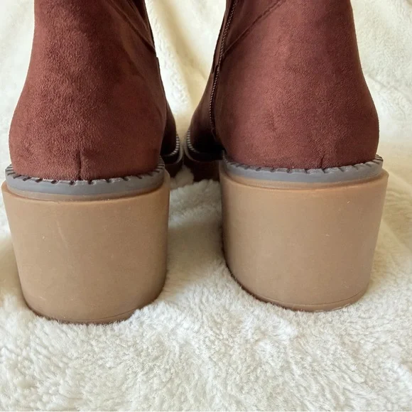 White Mountain Marcella Tall Shaft Block Heel Boots - Brown - Picture 9 of 12